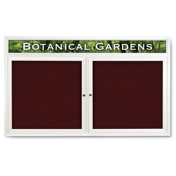 Indoor Enclosed Combo Board, 42"x32", Black Frame/White Porc & Rubber